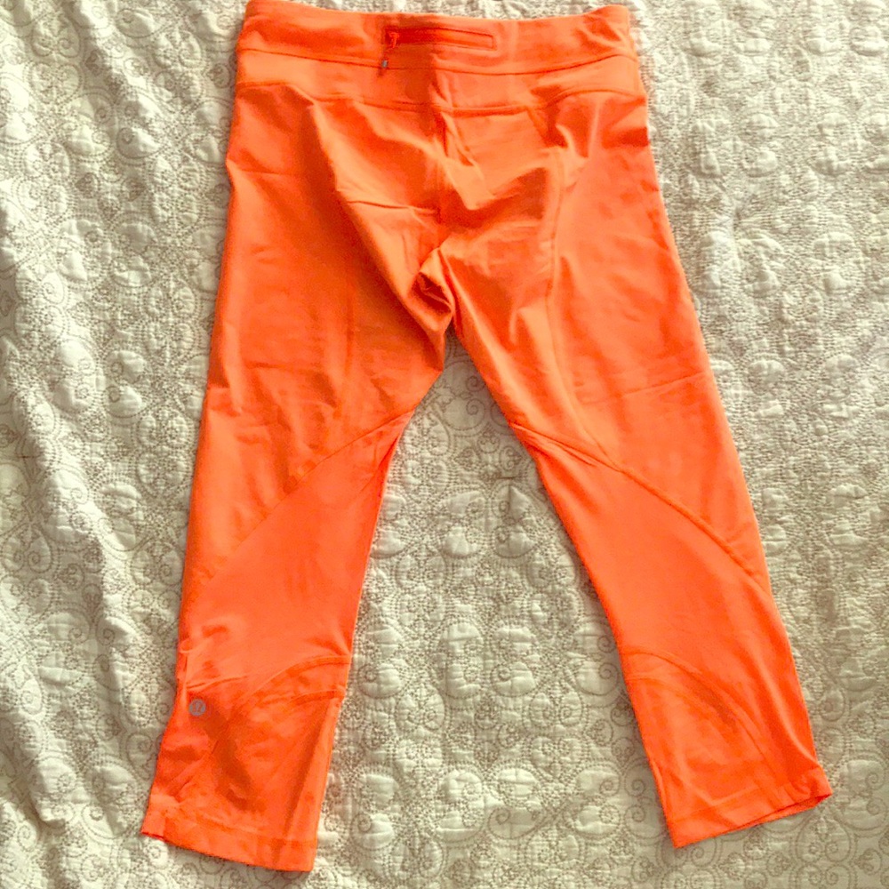 Lululemon neon orange capris